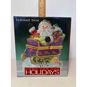 Home For the Holidays Santa Trinket Box Distributed: @2003 May Department Stores